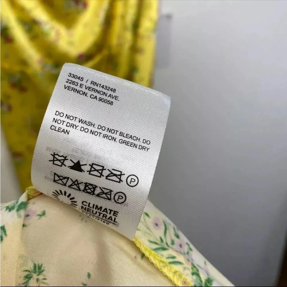 NWT REFORMATION‎ Frankie Silk Dress - Canaria 8 Yellow Floral Maxi